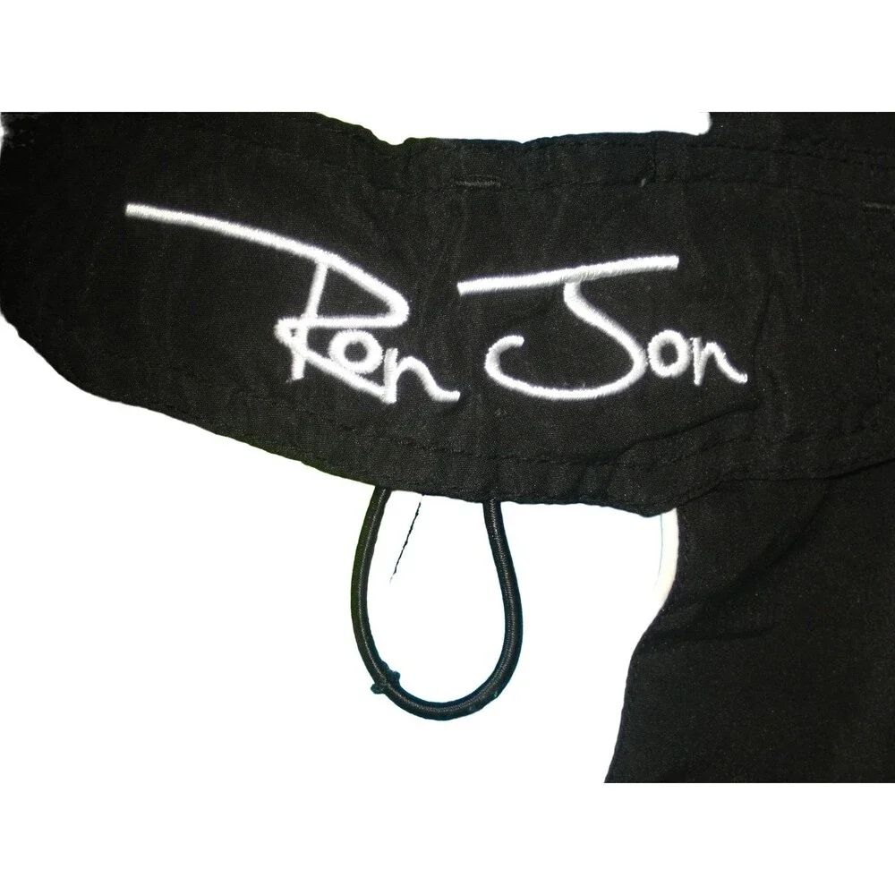 Mens Ron Jon Black w Graphics Lined Board Shorts sz Lx10